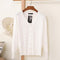 Women Casual Solid Color V Neck Cardigan-white-XL-JadeMoghul Inc.