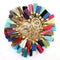 Women Casual Triple Leather Tassels Keychain/ Bag Charm-Random Mix Colors-JadeMoghul Inc.