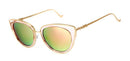 Women Cat Eye Sunglasses In Leopard Print And Reflective Mirror Lens-Gold Frame Pink-JadeMoghul Inc.