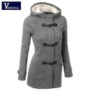 Women Causal Hooded Coat-Black-S-JadeMoghul Inc.