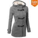 Women Causal Hooded Coat-Gray-S-JadeMoghul Inc.