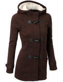 Women Causal Hooded Coat-Wine Red-S-JadeMoghul Inc.