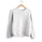 Women Chevron Self Mohair Pull Over Sweater-Silver-One Size-JadeMoghul Inc.