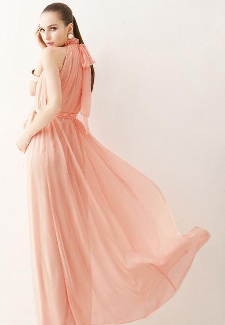 Women Chiffon Maxi Two Way Maternity Dress-Pink-JadeMoghul Inc.