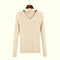 Women Choker V Neck sweater Top With Pearl Embellishment-apricot-One Size-JadeMoghul Inc.