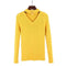 Women Choker V Neck sweater Top With Pearl Embellishment-yellow-One Size-JadeMoghul Inc.