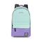 Women Color Block Canvas Basic Backpack-cyan purple-Russian Federation-JadeMoghul Inc.