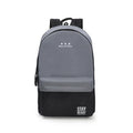 Women Color Block Canvas Basic Backpack-grey-Russian Federation-JadeMoghul Inc.