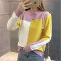 Women Colorful Block Pullover