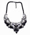 Women Colorful Crystal And Rhinestone Statement Necklace-Black White-JadeMoghul Inc.
