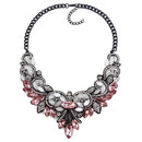 Women Colorful Crystal And Rhinestone Statement Necklace-Pink-JadeMoghul Inc.