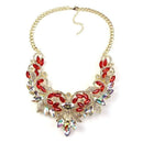Women Colorful Crystal And Rhinestone Statement Necklace-Red-JadeMoghul Inc.
