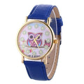 Women Colorful Crystal Owl And Flower Pattern Wrist Watch-As the picture show 1-JadeMoghul Inc.