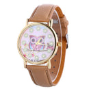 Women Colorful Crystal Owl And Flower Pattern Wrist Watch-As the picture show 4-JadeMoghul Inc.