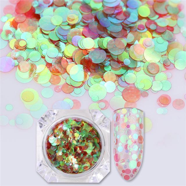 Women Colorful Round Nail Sequins Flakes Nail Art-Color 12-JadeMoghul Inc.