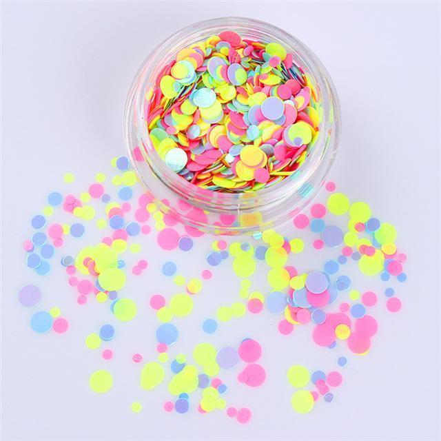 Women Colorful Round Nail Sequins Flakes Nail Art-Color 18-JadeMoghul Inc.