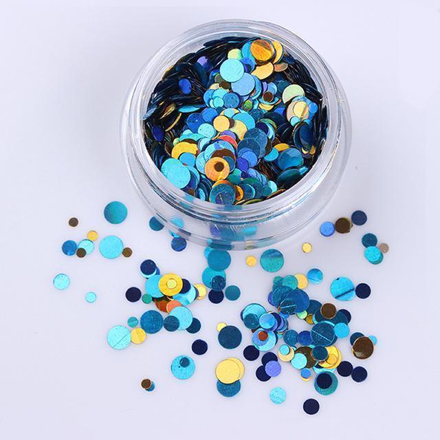 Women Colorful Round Nail Sequins Flakes Nail Art-Color 20-JadeMoghul Inc.