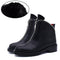 Women Comfortable Chunky Heels Front Zipper Ankle Boots-Black Thick Plush-34-JadeMoghul Inc.