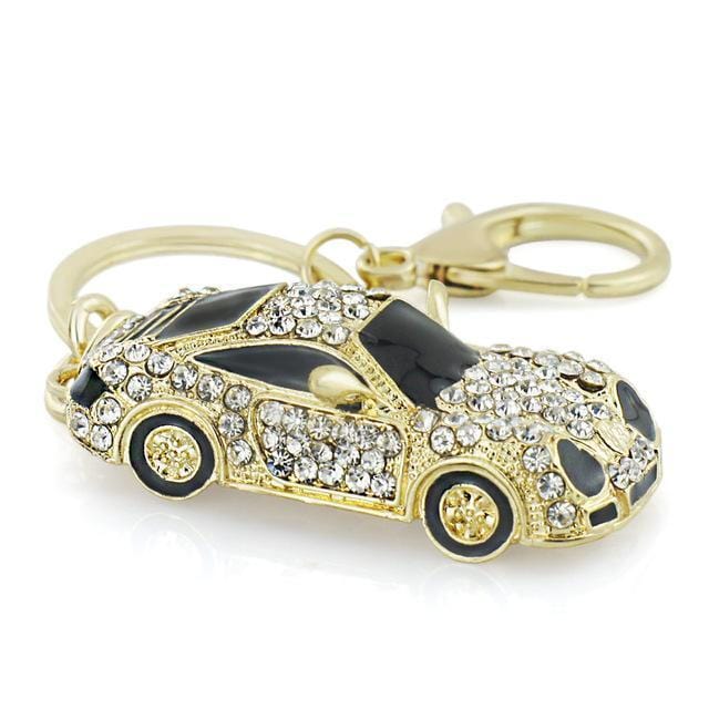 Women Cool Roadster Sports Car Crystal Hand Bag Charm / Keychain-Gold-JadeMoghul Inc.