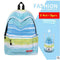 Women Cotton Canvas 3 Piece Backpack / Gym Bag / Pencil Case Set-Green stripe-JadeMoghul Inc.