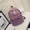 Women Cotton Canvas Backpack In Solid Colors-Red-JadeMoghul Inc.