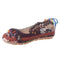 Women Cotton Canvas Printed Design Slip On Shoes With Wood Beads Detailing-7013W brown-5-JadeMoghul Inc.