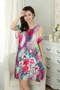 Women Cotton Floral Print Night Shirt Dress-4-One Size-JadeMoghul Inc.