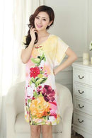 Women Cotton Floral Print Night Shirt Dress-7-One Size-JadeMoghul Inc.