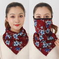 Women Cotton Mask Scarf Face Mascarillas Wraps Floral Print Lady Warm Neck Scarves Foulard Bandana Reusable Outdoor Riding Masks AExp
