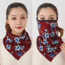 Women Cotton Mask Scarf Face Mascarillas Wraps Floral Print Lady Warm Neck Scarves Foulard Bandana Reusable Outdoor Riding Masks AExp