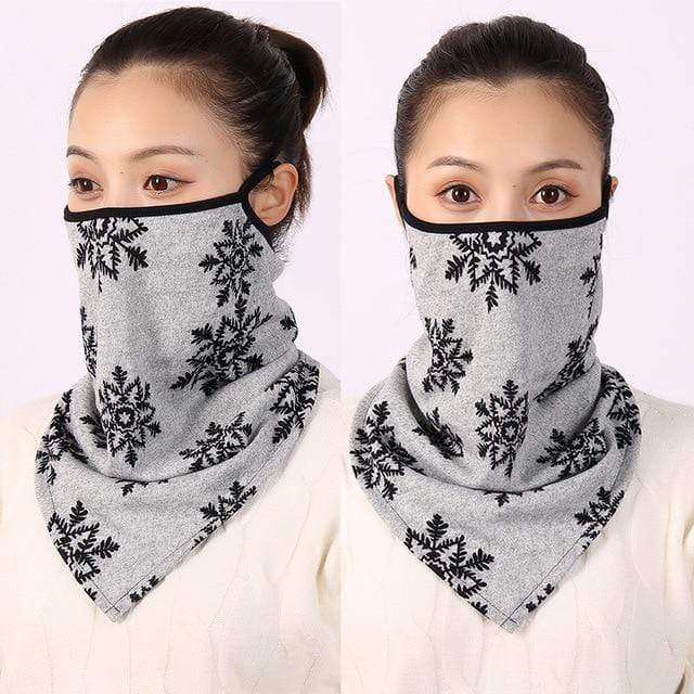 Women Cotton Mask Scarf Face Mascarillas Wraps Floral Print Lady Warm Neck Scarves Foulard Bandana Reusable Outdoor Riding Masks AExp
