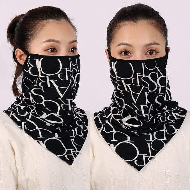 Women Cotton Mask Scarf Face Mascarillas Wraps Floral Print Lady Warm Neck Scarves Foulard Bandana Reusable Outdoor Riding Masks AExp