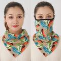 Women Cotton Mask Scarf Face Mascarillas Wraps Floral Print Lady Warm Neck Scarves Foulard Bandana Reusable Outdoor Riding Masks AExp