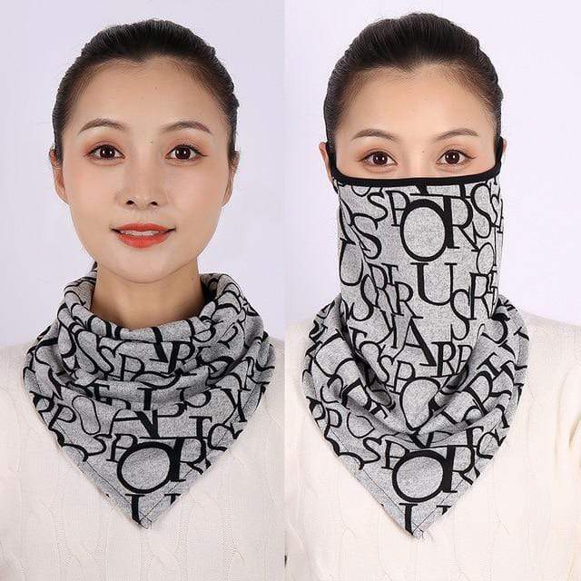 Women Cotton Mask Scarf Face Mascarillas Wraps Floral Print Lady Warm Neck Scarves Foulard Bandana Reusable Outdoor Riding Masks AExp