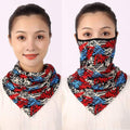 Women Cotton Mask Scarf Face Mascarillas Wraps Floral Print Lady Warm Neck Scarves Foulard Bandana Reusable Outdoor Riding Masks AExp