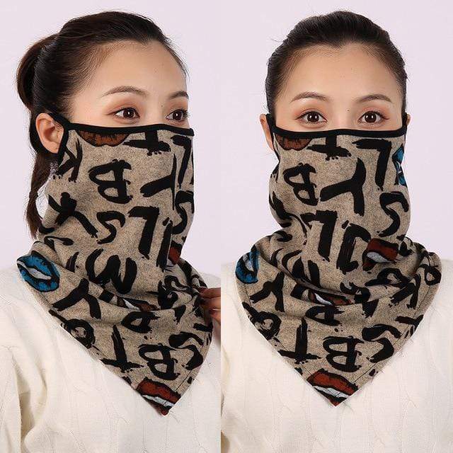 Women Cotton Mask Scarf Face Mascarillas Wraps Floral Print Lady Warm Neck Scarves Foulard Bandana Reusable Outdoor Riding Masks AExp