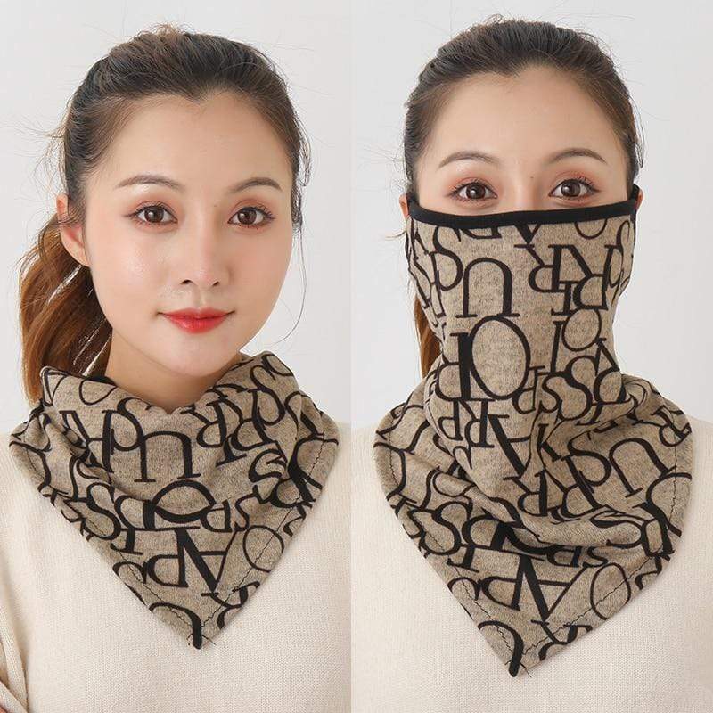 Women Cotton Mask Scarf Face Mascarillas Wraps Floral Print Lady Warm Neck Scarves Foulard Bandana Reusable Outdoor Riding Masks AExp