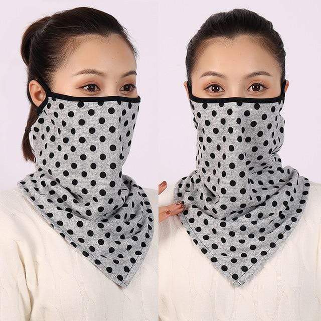Women Cotton Mask Scarf Face Mascarillas Wraps Floral Print Lady Warm Neck Scarves Foulard Bandana Reusable Outdoor Riding Masks AExp
