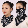 Women Cotton Mask Scarf Face Mascarillas Wraps Floral Print Lady Warm Neck Scarves Foulard Bandana Reusable Outdoor Riding Masks AExp