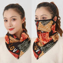 Women Cotton Mask Scarf Face Mascarillas Wraps Floral Print Lady Warm Neck Scarves Foulard Bandana Reusable Outdoor Riding Masks AExp