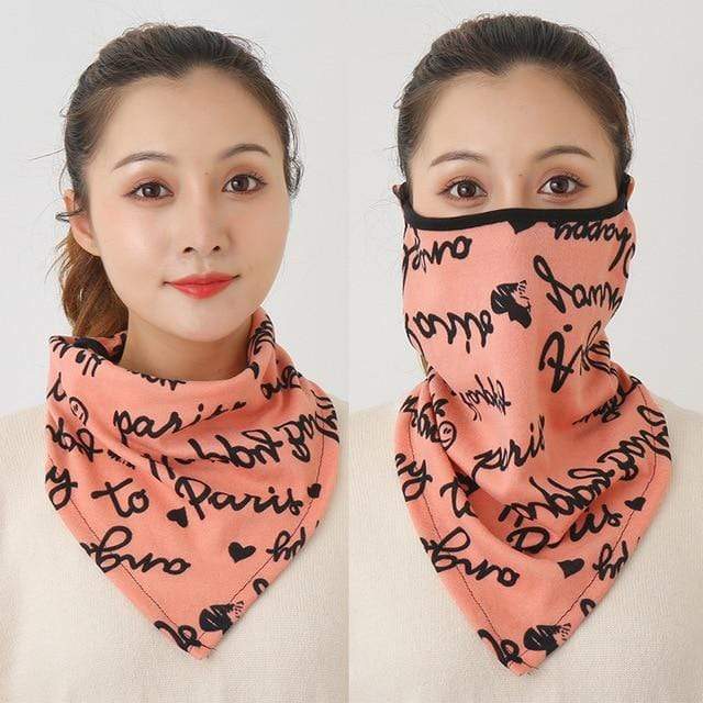 Women Cotton Mask Scarf Face Mascarillas Wraps Floral Print Lady Warm Neck Scarves Foulard Bandana Reusable Outdoor Riding Masks JadeMoghul Inc. 