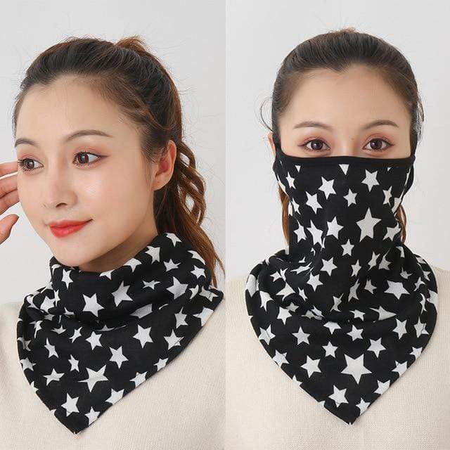Women Cotton Mask Scarf Face Mascarillas Wraps Floral Print Lady Warm Neck Scarves Foulard Bandana Reusable Outdoor Riding Masks JadeMoghul Inc. 