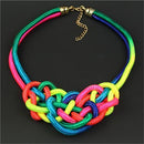 Women Cotton Rope Celtic Knot Design Collar Necklace AExp