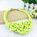 Women Cotton Rope Celtic Knot Design Collar Necklace AExp