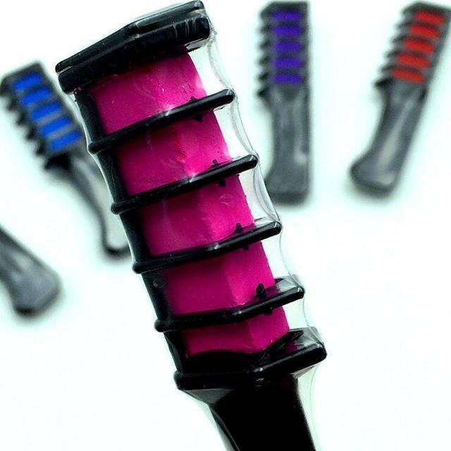 Women Crayons Hair Color Mascara /Chalk With Comb Applicator-Pink-JadeMoghul Inc.