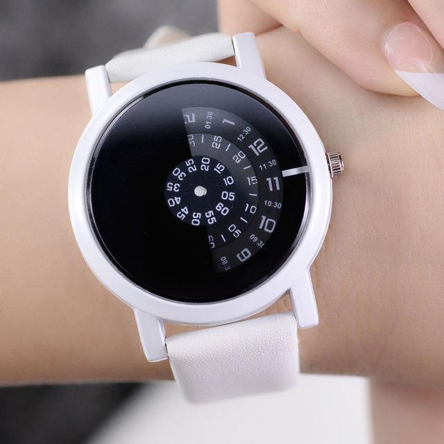Women Creative Design Hidden Digits Dial Wristwatch-White-China-JadeMoghul Inc.