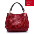 Women Crocodile Embossed Patent Leather Hand Bag-Red Bolsa Feminina-Beautiful bag-JadeMoghul Inc.