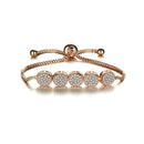 Women Crystal Studded Design Adjustable Bracelet-Rose Gold Color-JadeMoghul Inc.