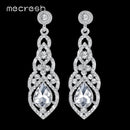 Women Crystal Wedding Earrings In Silver Or Gold-Champagne-JadeMoghul Inc.