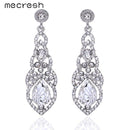 Women Crystal Wedding Earrings In Silver Or Gold-Clear-JadeMoghul Inc.